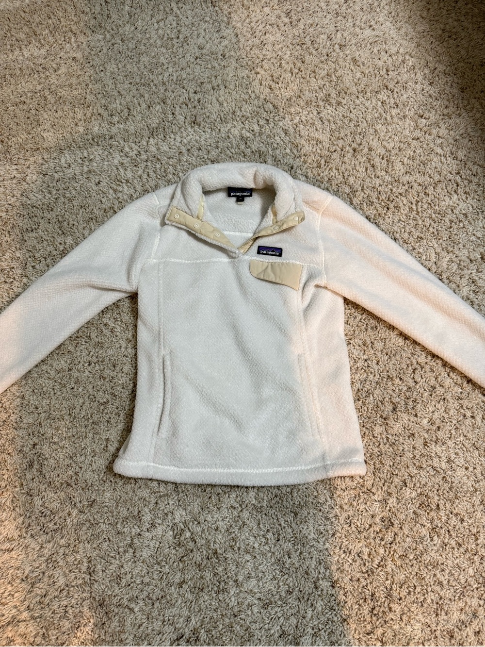 Patagonia Cream Snap Pullover Fleece Jacket